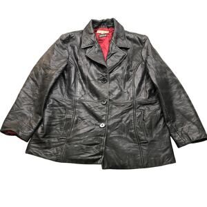 Vintage Pelle Studio Thinsulate Leather Coat Jacket Womens XL Lined Black